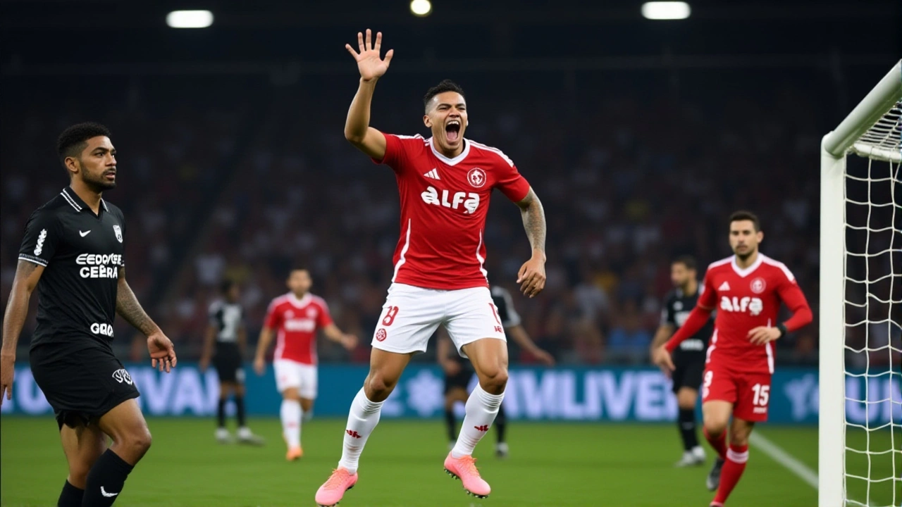 Internacional vence Ceará por 2 a 1 com gol contra e expulsão na reta final na luta contra o rebaixamento